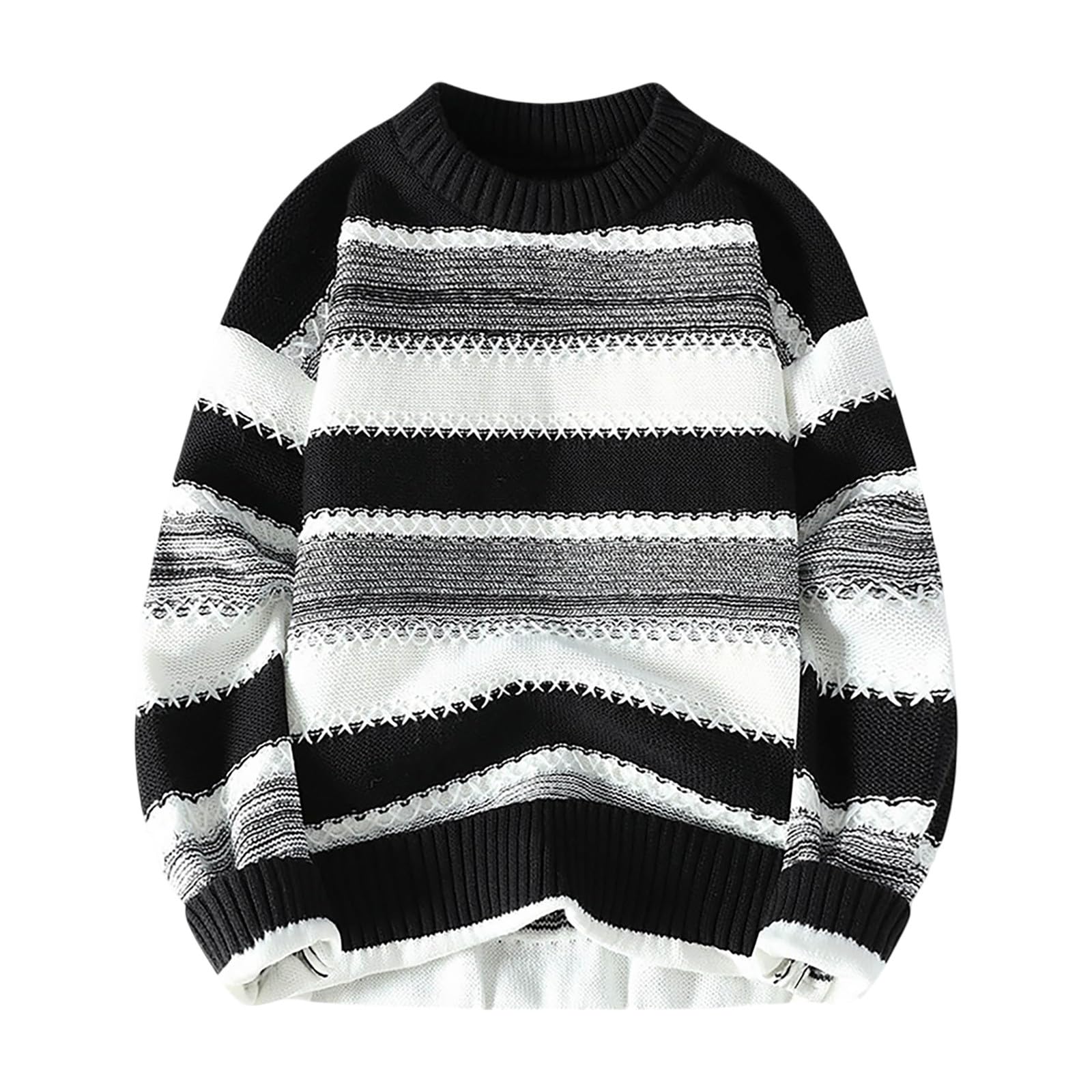 Pull en tricot épais sans capuche à col rond ample hiver