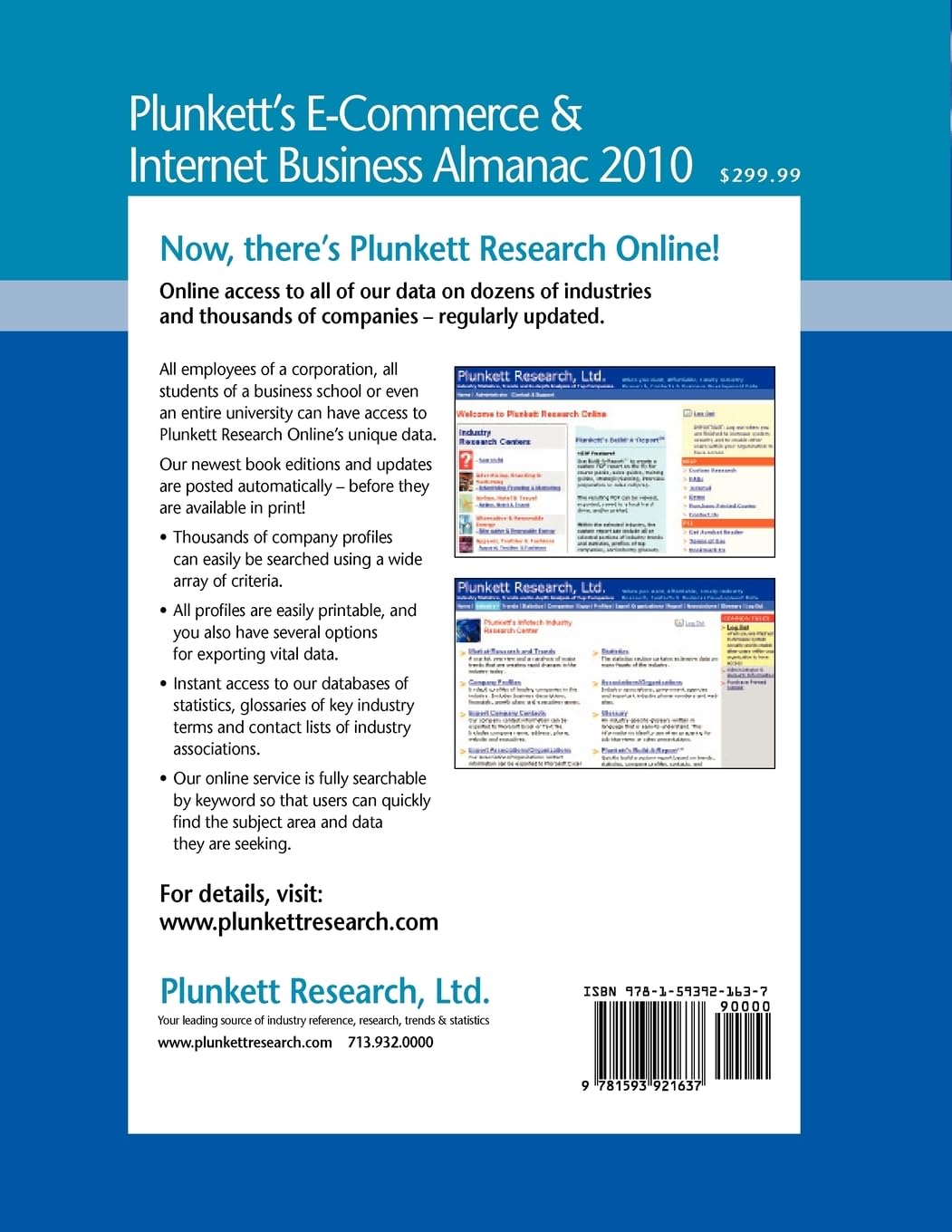 Plunkett's E-Commerce & Internet Business Almanac 2010: The Only Comprehensive Guide to the E-commerce & Internet Business