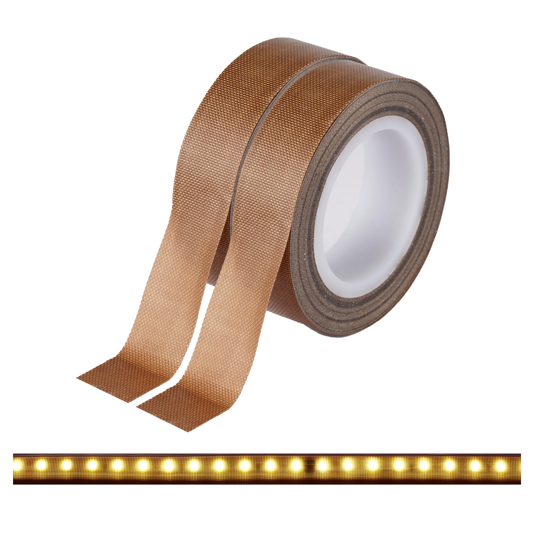 Photo 1 of Meking 2PCS LED Light Blocking Stickers 0.59 in x 32.8 ft Light Diffuser Tape Softening Covers, Brown