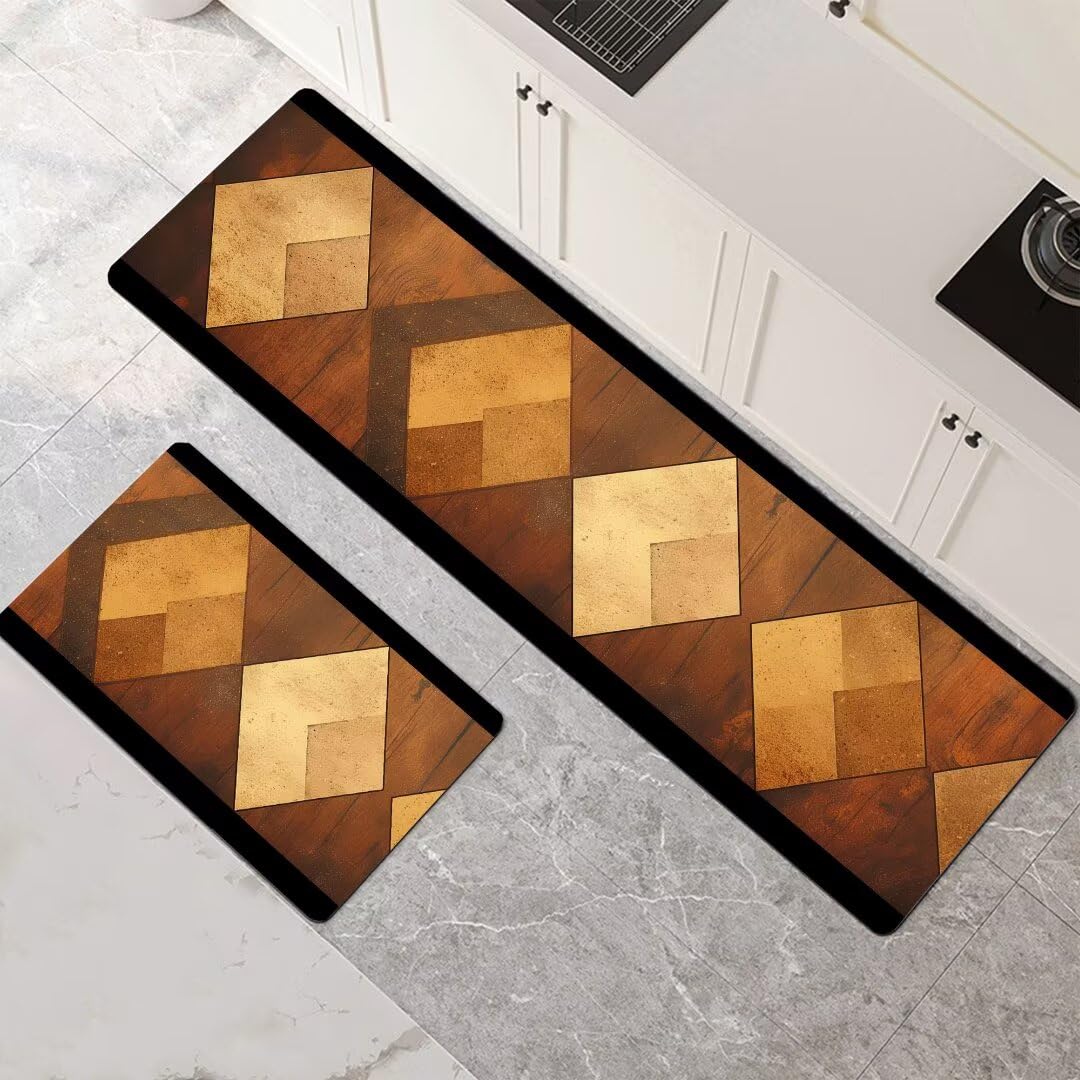 Alfombras de cocina superabsorbentes y lavables en un pack de dos unidades de color naranja