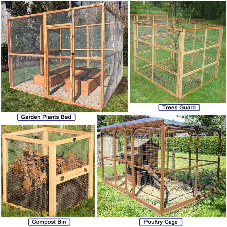 Hardware Cloth 1/2inch Hot-Dipped Galvanized After Welded 24in x 100ft Metal Fence Mesh Roll,19Gauge Square Chicken Wire Garden Plant Bed Fencing Chicken Coop Rabbit Animal Cage Wire Netting