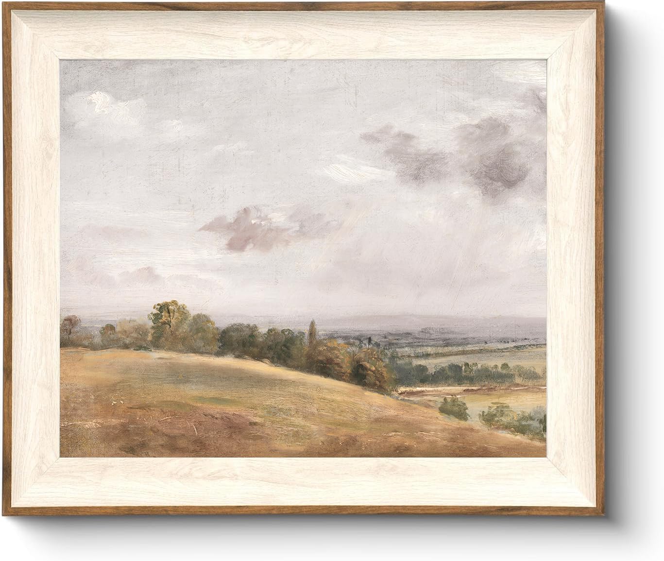 ASTRDECOR Framed Mountain Wall Art for Room, Vintage Landscape Paintings Canvas Wall Art Bathroom, Autumn Field Nature Wall Art Prints, Muted Sky Pictures Farmhouse Wall Decor Living Room -10''x12''