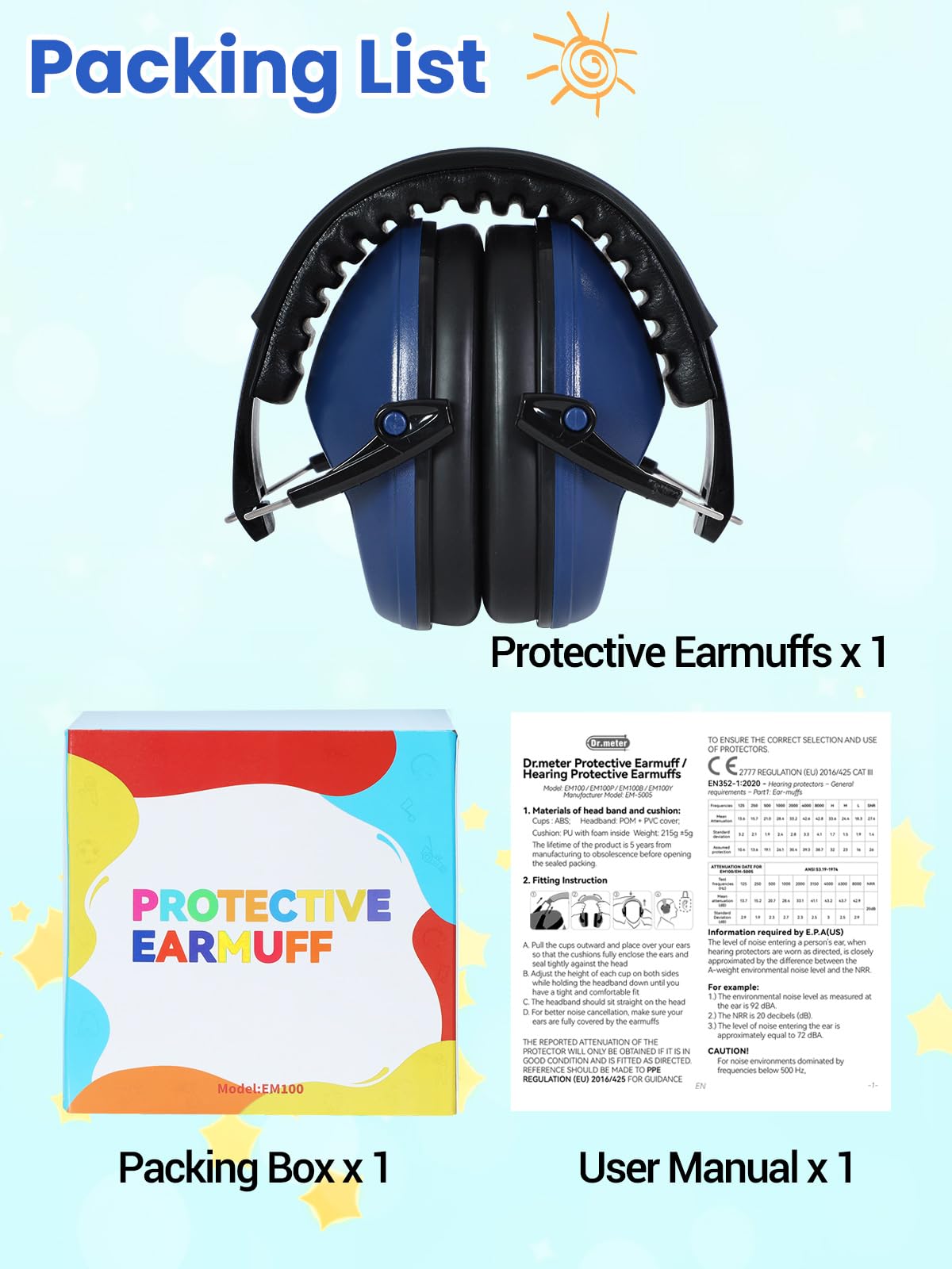 Dr.meter Toddler Ear Protection Ear Muffs, Kids Noise Cancelling Headphones view 9
