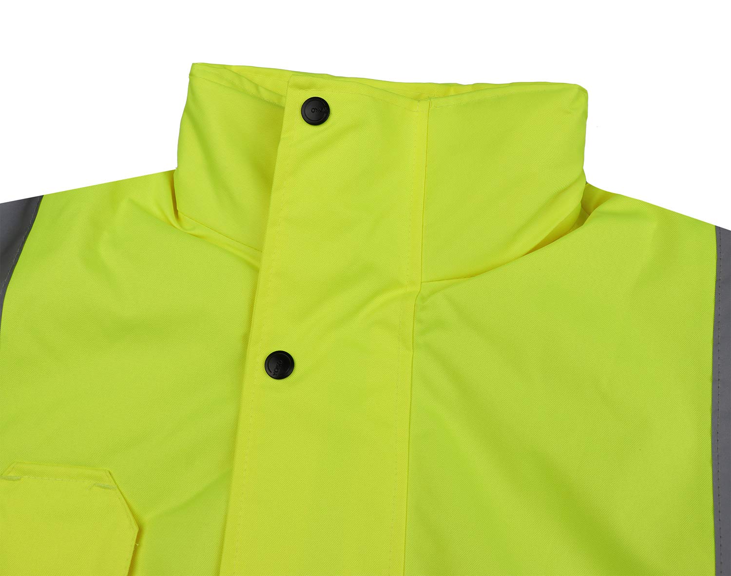 Hombres Cazadora de Alta Visibilidad Acolchada Bicolor Chubasquero de Alta Visibilidad Chaqueta Impermeable Reflectantes Abrigo de Seguridad