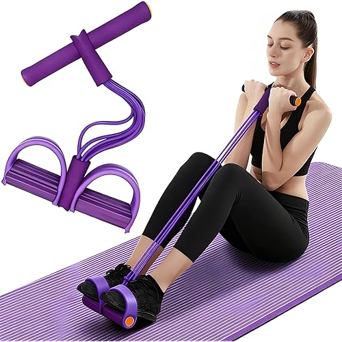 Multifunction Tension Rope, 6-Tube Elastic Yoga Pedal Puller Resistance Band, Natural Latex Tension Rope Fitness Equipment, for Abdomen/Waist/Arm/Leg Stretching Slimming Training