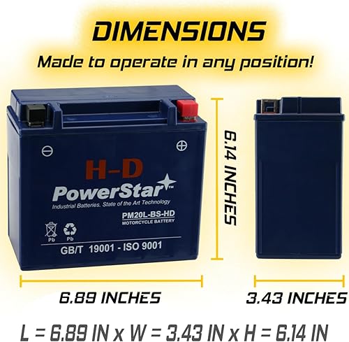 Miniatura 4 de PowerStar YTX20L-BS BateríaCargador para 20L-BS ETX20L CYTX20L-BS GTX20L-BS