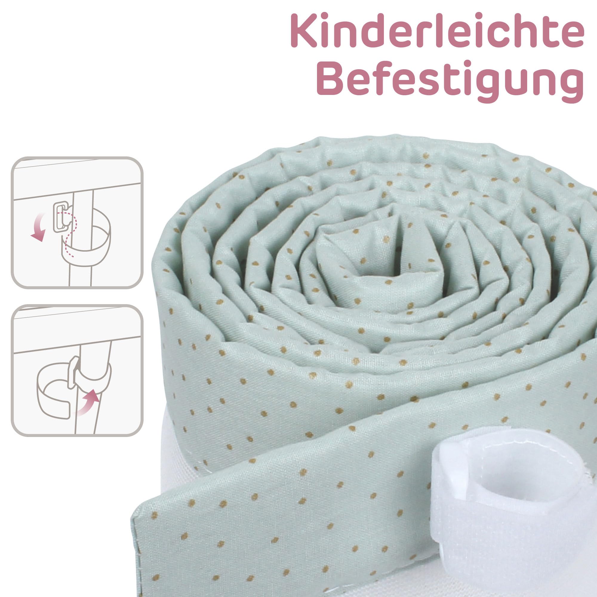 babybay Gniazdko 3D Mesh Royal pasuje do modelu oryginalnego, miętowe, błyszczące kropki, złote