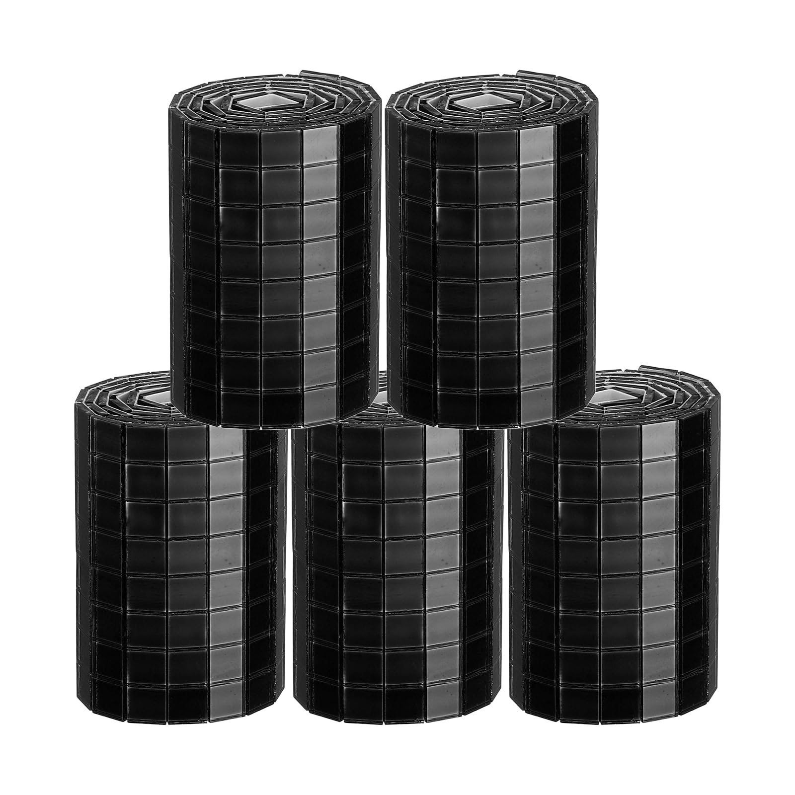 sourcing map 2400 Pcs Mirror Mosaic Tiles 5 x 5 mm Square Glass Self-Adhesive Disco Ball Mirror Tiles Sticker for DIY Craft Decoration Art Collage Card Making, Black