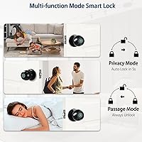 Vista 8 de Cerradura de puerta inteligente de entrada sin llave para dormitorio, hogar, oficina de apartamentos, control de aplicación (negro mate)