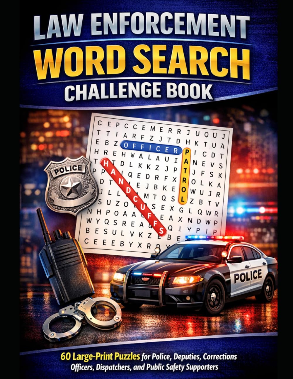 Law Enforcement Word Search Challenge Book: 60 Large-Print Puzzles for Police, Deputies, Corrections Officers, Dispatchers, and Public Safety Supporters