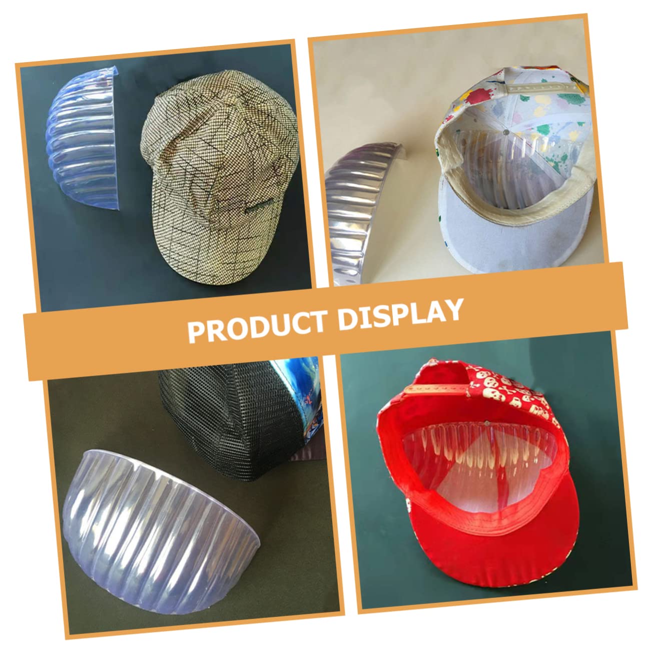 Cabilock 50pcs half hat stay plastic hat inner support hat holder hat insert knee brace hat form hat inner stand baseball hat shaper plastic visor liner Storage