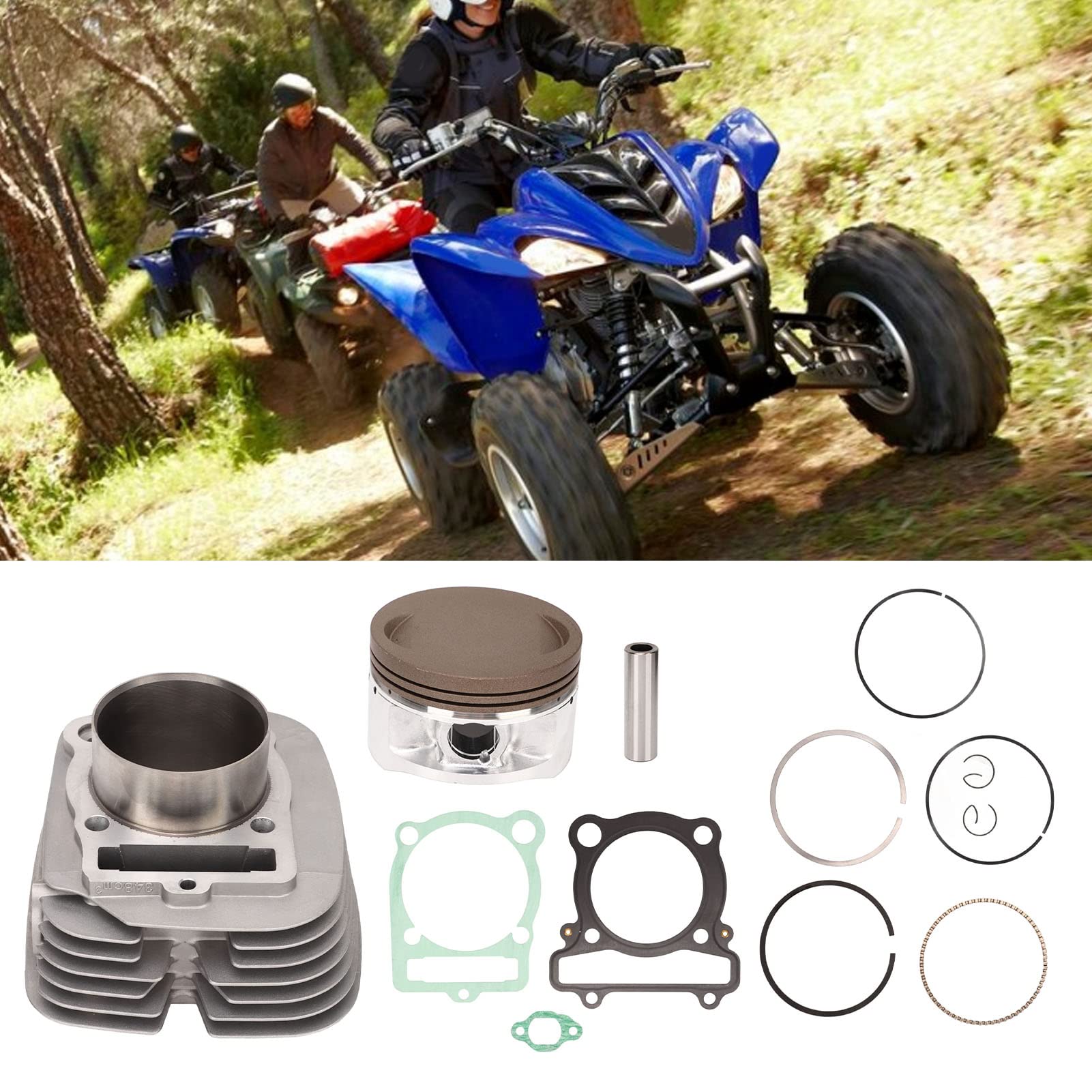 Aramox Kit Guarnizioni Pistone Cilindro, Kit Guarnizioni Pistone Cilindro Blocco Motore E Parti Testa Per Warrior 350 Yfm350X