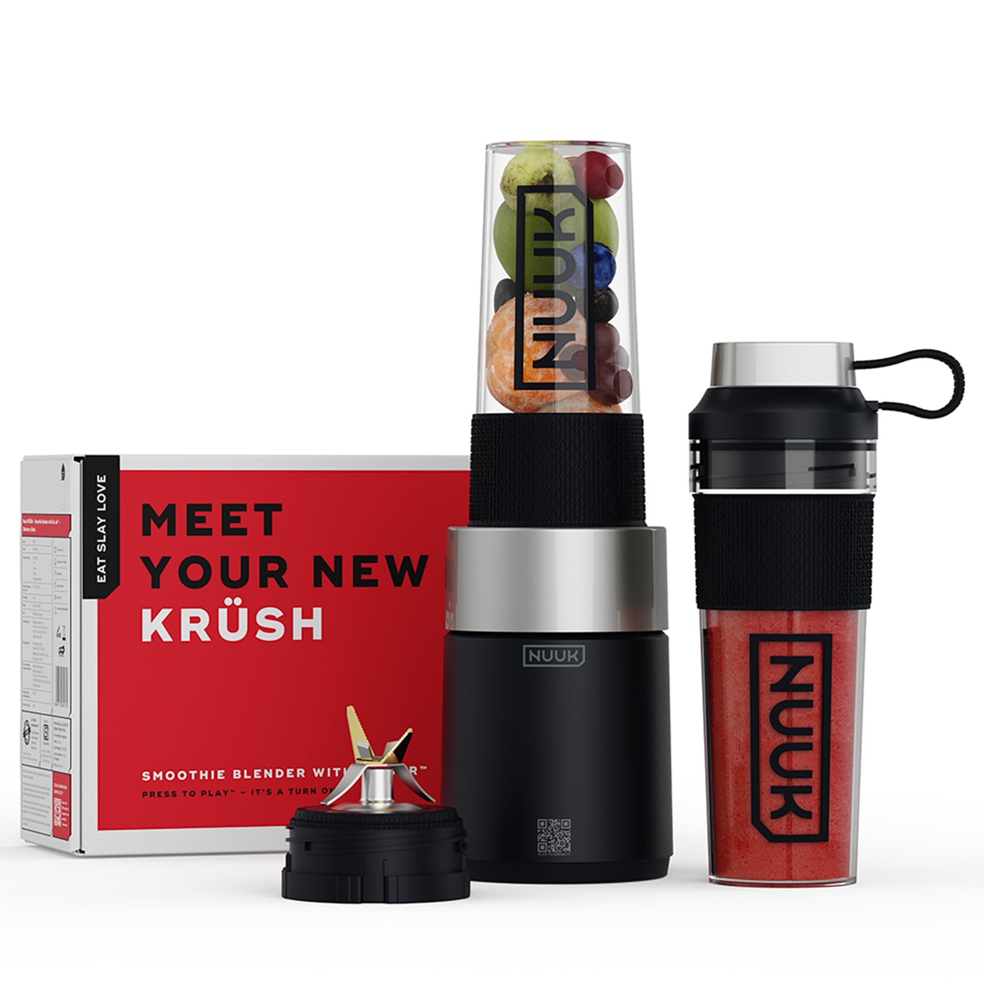 NUUK KRUSH Juicer Mixer Grinder,500W Personal Smoothie Maker with 24,500 RPM | 6-Leaf Blade | Compact Juicer & Mixer for Gym, Office, Kitchen | BPA-Free 460ml Go Jar™ | Titanium Alloy Build ASIN-image-32