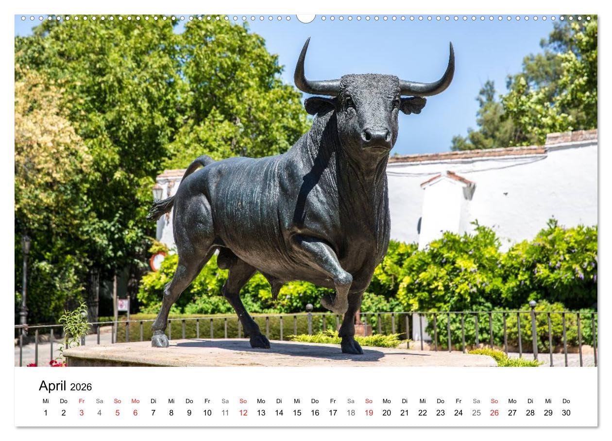 Andalusien - die Wiege vieler spanischer Traditione (hochwertiger Premium Wandkalender 2026 DIN A2 quer), Kunstdruck in Hochglanz: Andalusien ist die ... Stierkämpfe und Flamenco. (CALVENDO Orte)