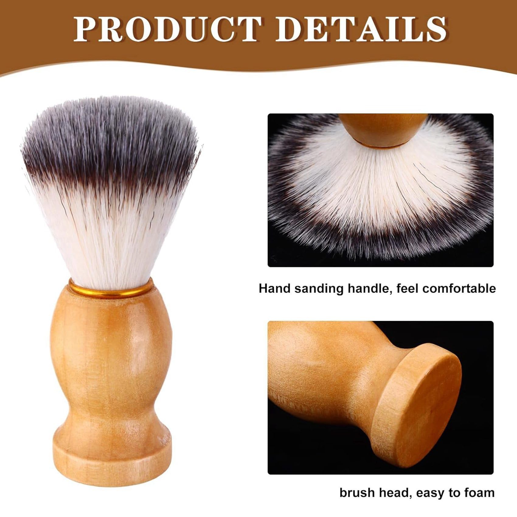 21 Pezzi Pennello da Barba da Uomo con Manico nel Legno, Strumenti da Salone Pennello da Barba Realizzato un Mano con Manico nel Legno Pennelli da Barba Pennello per Capelli
