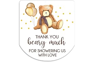 Teddy Bear Thank You Stickers Baby Shower Decoration Bday Favor Stickers