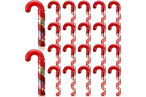 Rtteri Clear Plastic Candy Cane Tubes Christmas Party Supplies