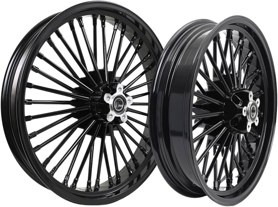 Amazon.com: TOFR 21x3.5 18x3.5 Gloss Black Front Rear Wheels Rims