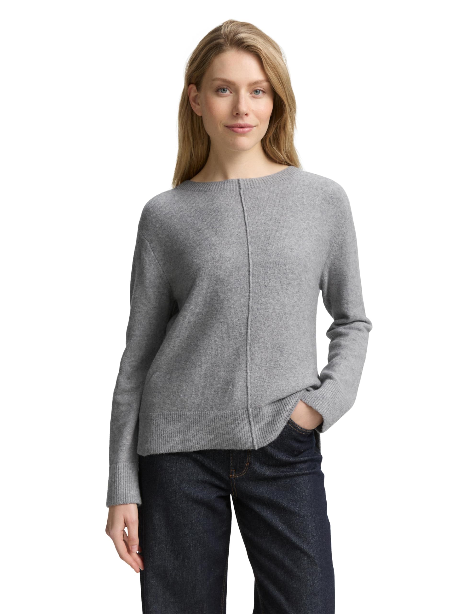 Tom Tailor Damen 1047673 Loose Fit Strickpullover mit U-Boot-Ausschnitt (1er Pack)