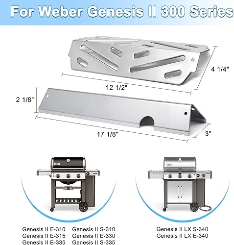 Miniatura 2 de Piezas de parrilla para barras aromatizantes Weber Genesis II E-310 y deflectores de calor, Genesis II Serie 300, II ES-310, II ES-335, II E-315, II
