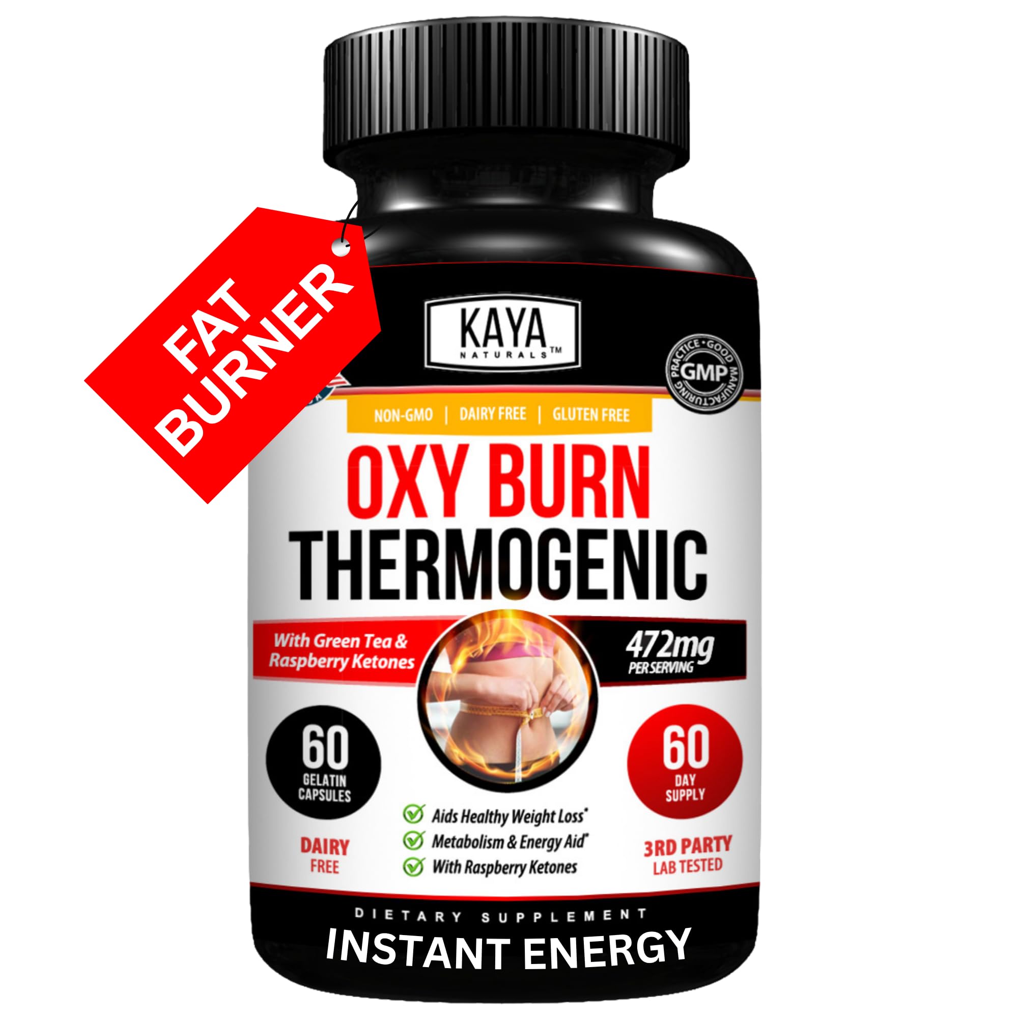 Kaya Naturals Supreme Fat Burner - Weight Loss Pills Women & Men - Appetite Suppressant Supplement - Powerful Thermogenic Diet Pills - Natural Energy Boost Oxy Burn 60 Count