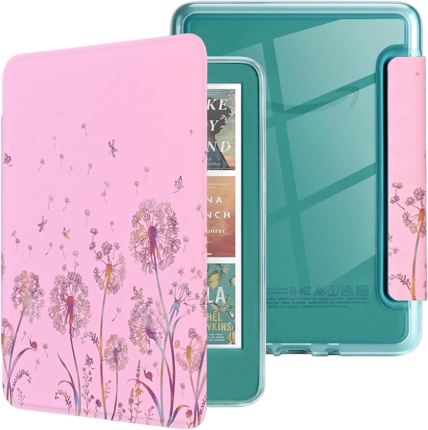 Case for 7" All-New Kindle Paperwhite (12th Generation, 2024) and Kindle Colorsoft, Ultra Clear Soft Light Transparent TPU Back Cover Auto Wake/Sleep & Hand Strap, Dandelion