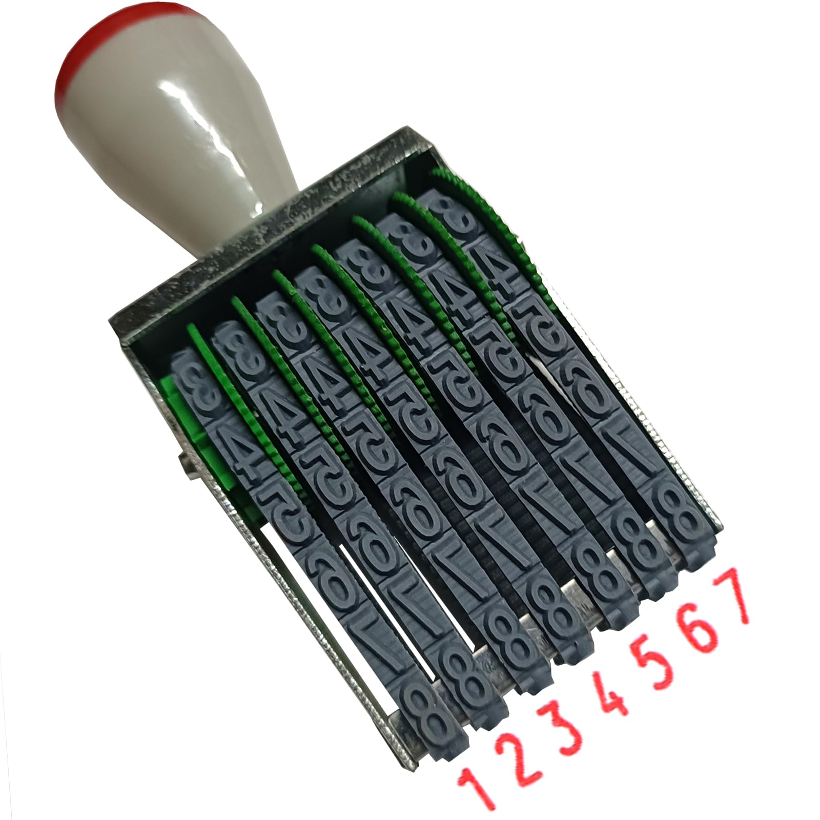 Zeng Multicolor 7 Digits Changeable Number & Symbol Rubber Stamp, Multi-Function Roller Stamp For Date, Business & Office Use