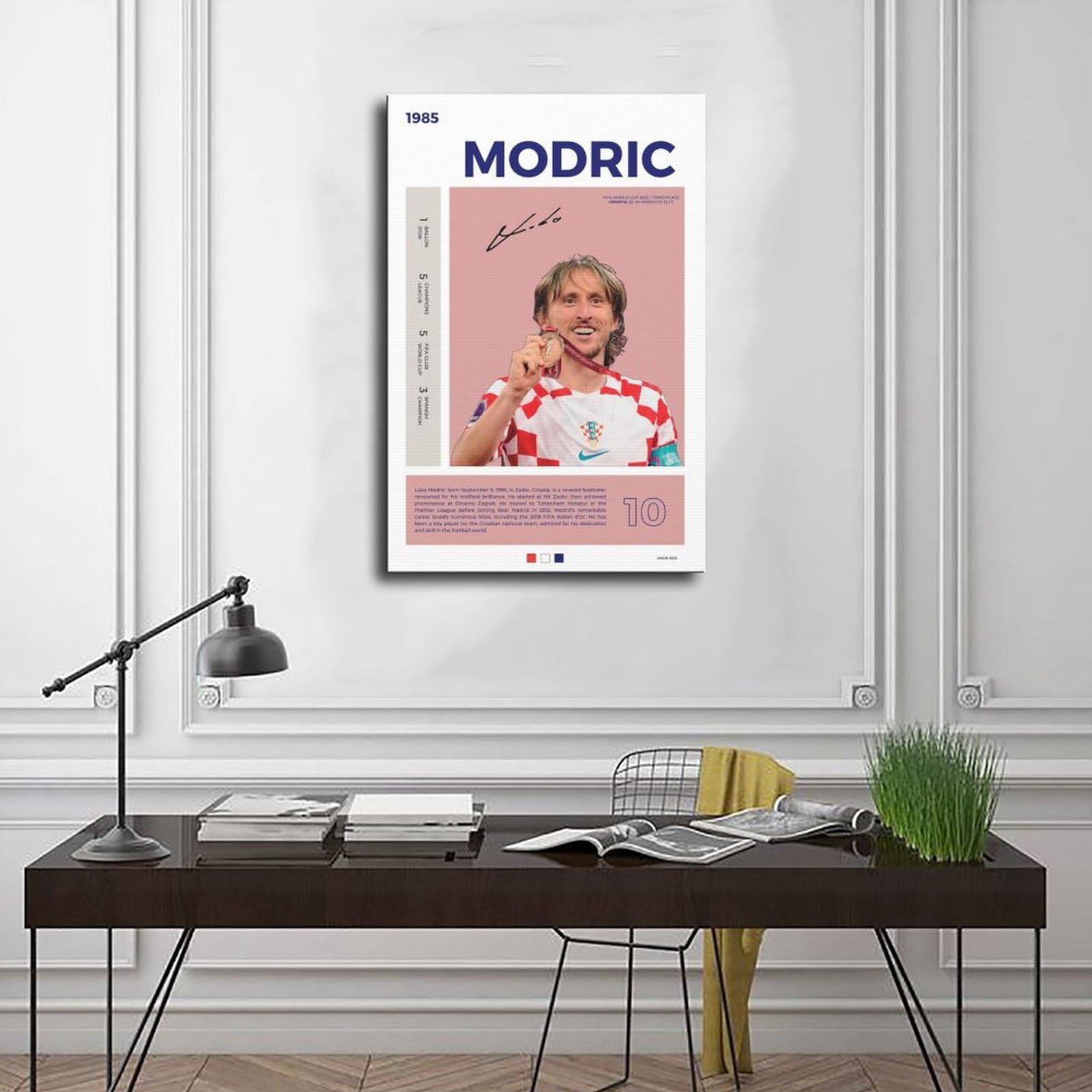 Luka Modric Leinwand Poster 50x75cm - Wandkunst Fußball Dekoration