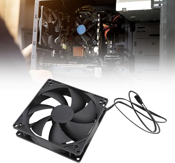100mm PWM Case Fan, Low Noise Computer Cooling Fan with Double Ball Bearings, Intelligent Temperature Control, 4PIN Computer Case Fan