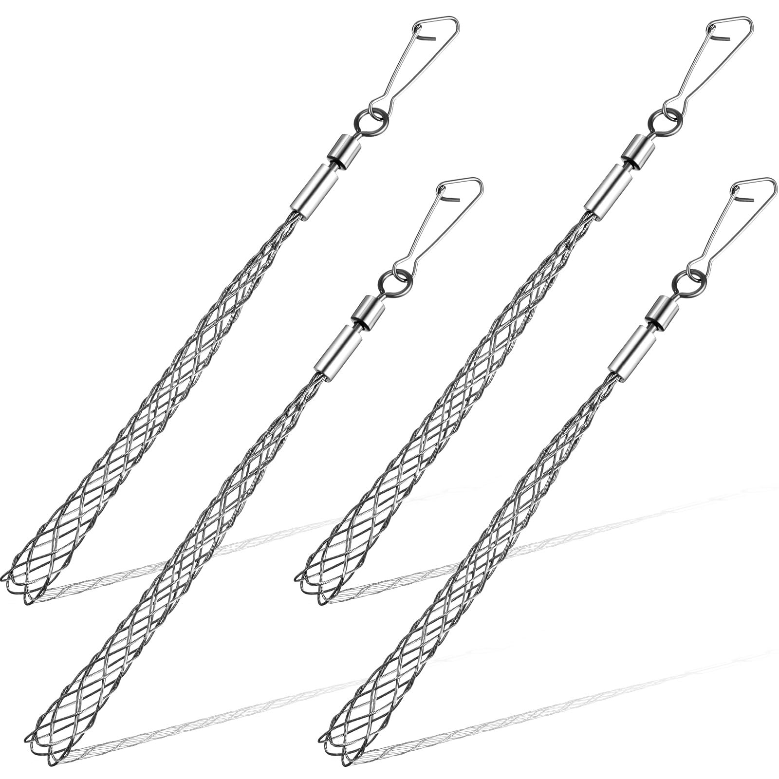 Gisafai 4 Pcs 1/2 in Wire Pulling Grip Mesh Metal Cable Puller