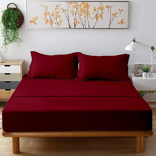 Miniatura 3 de Magic Drapes Juego de sábanas de 4 piezas, 100% algodón egipcio de 800 hilos, acabado satinado de alta calidad, bolsillo profundo de 18 pulgadas,