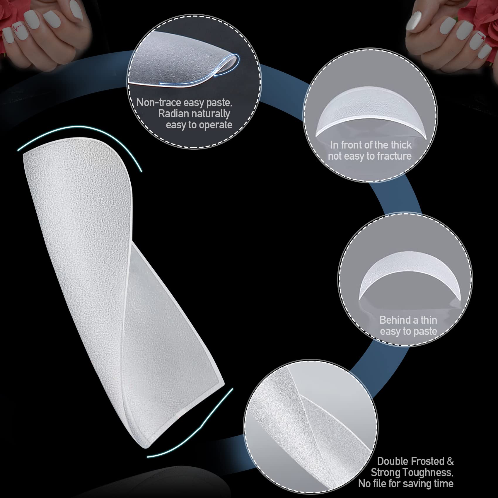 Short Nails Tips, Upgraded Matte Full Cover Soft Gel Nail Tips No Filed - Image 2