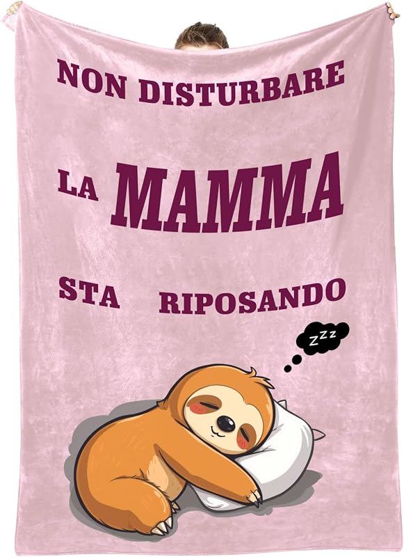 Coperta Festa della Mamma, Creativo Fantasia Stampata Coperta, Idea Regalo Donne, Regalo per Festa della Mamma, Compleanno, Capodanno, Natale (Rosa)