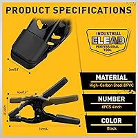 Vista 6 de Abrazaderas de resorte de 6 piezas, abrazaderas de lona de 4 pulgadas, clips de carpintería, clips de resorte, abrazadera de metal, abrazaderas