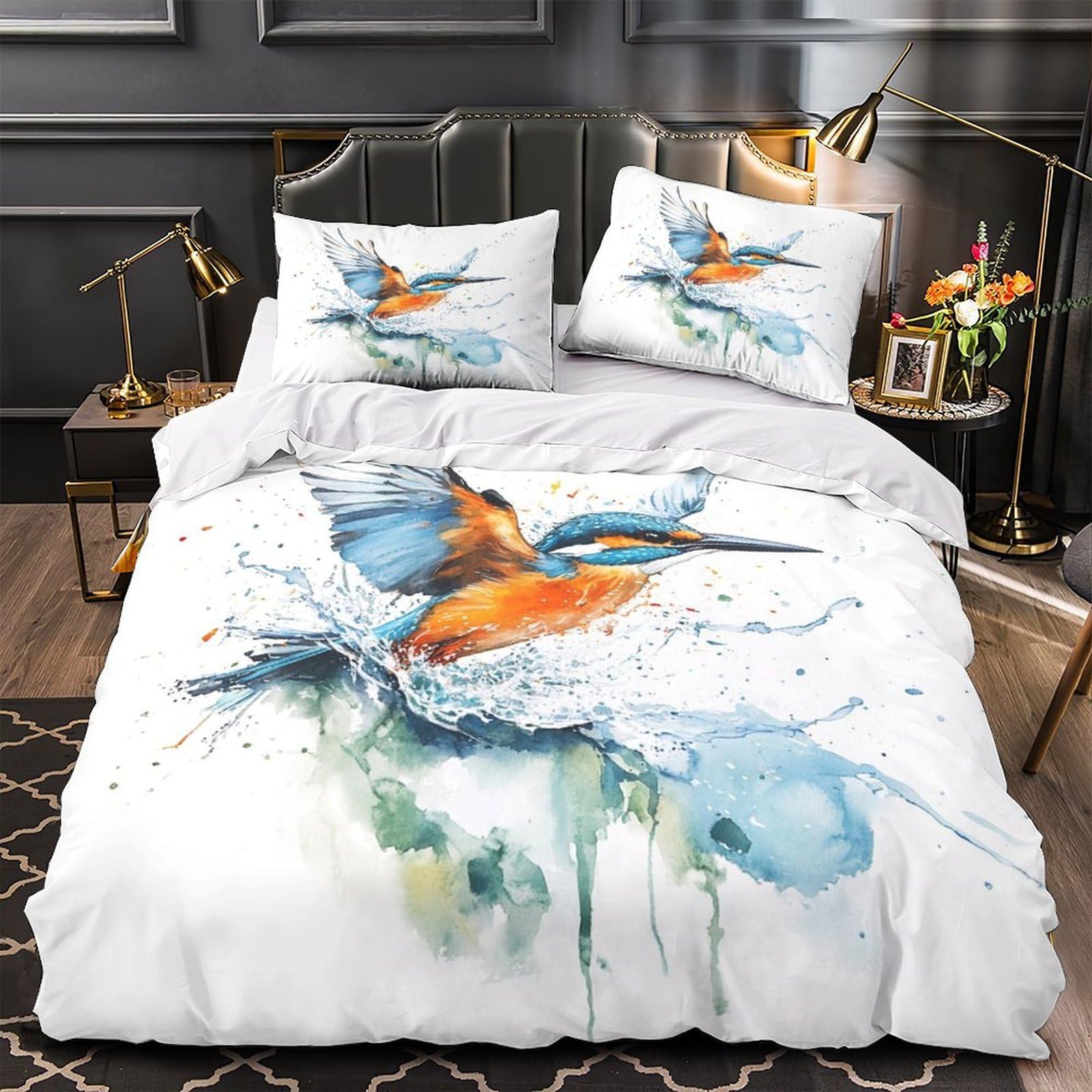 Housse de couette fermeture éclair pour lit king size super douce et anti-acarien