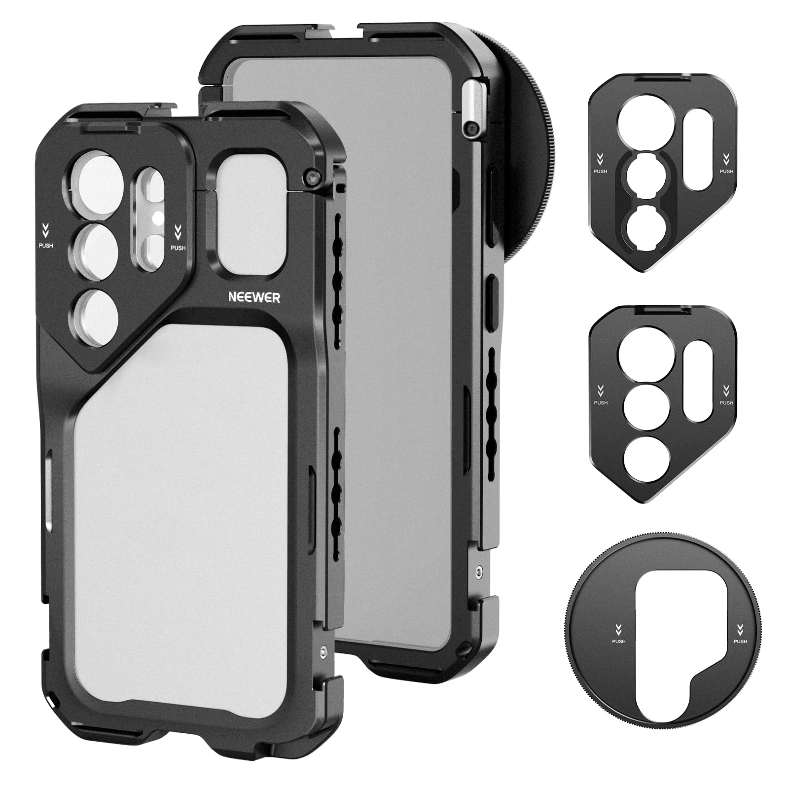 NEEWER S26 Ultra Phone Cage, Kit Stabilizzatore Rig per Video Vlog Mobile con 3 Backplate per Filtro 67mm, Obiettivo Telefono 17mm e Lente T Mount, Solo Compatibile con Samsung Galaxy S26 Ultra, PA182