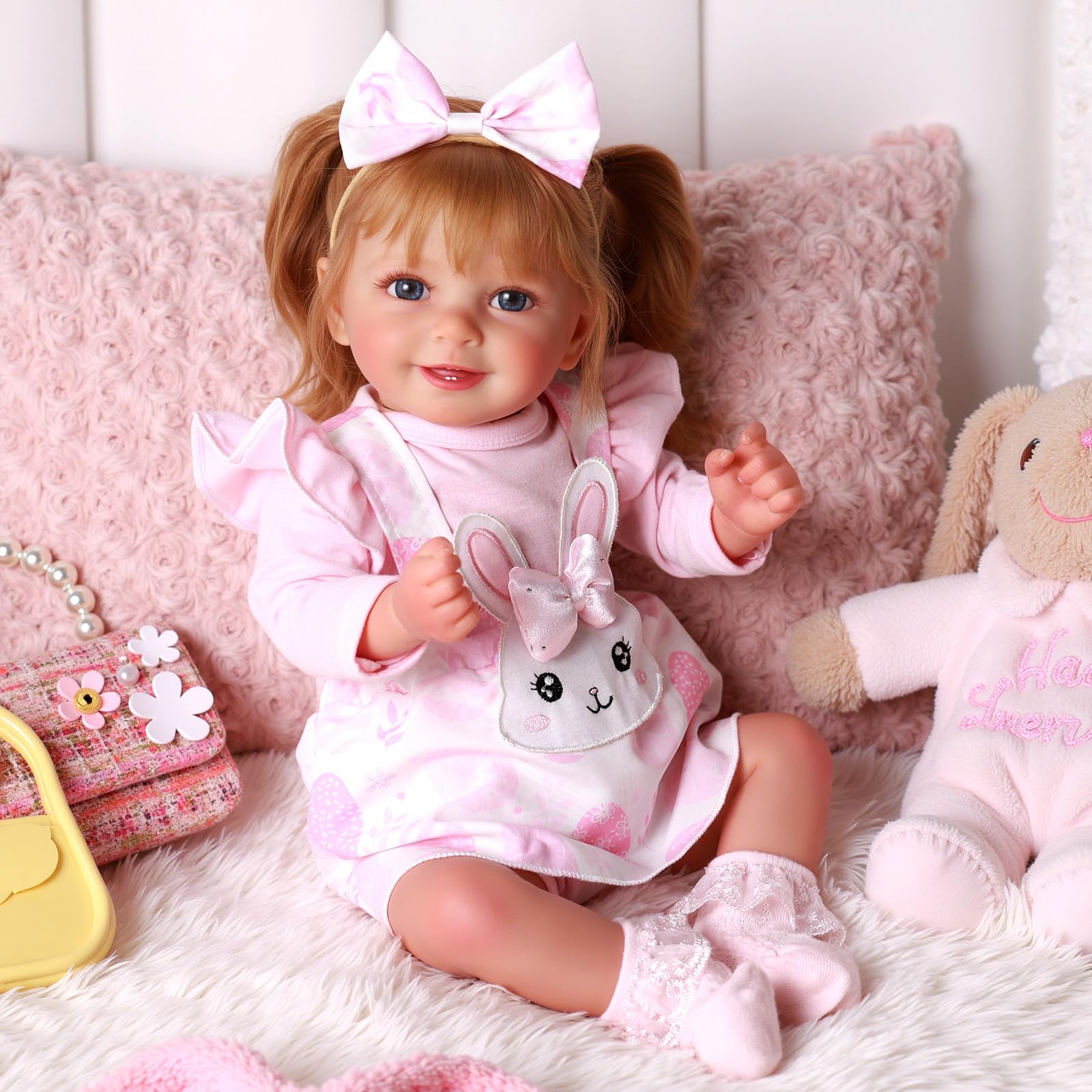 BABESIDE Realistische Reborn-Babypuppe Mädchen – 20 Zoll Lebensechte Reborn-Puppe mit Weichem Stoffkörper, Niedliches Outfit & Accessoires für Kinder Ab 3 Jahren