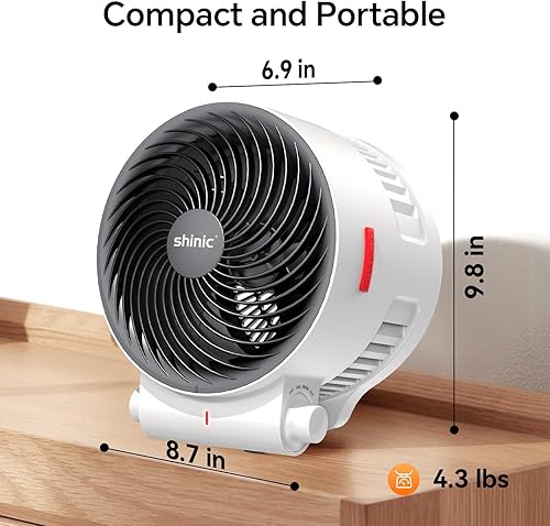 Miniatura 5 de shinic Combo de calentador y ventilador 2 en 1, calentador de espacio portátil de 1500 W con 3 modos, termostato ajustable, protección contra