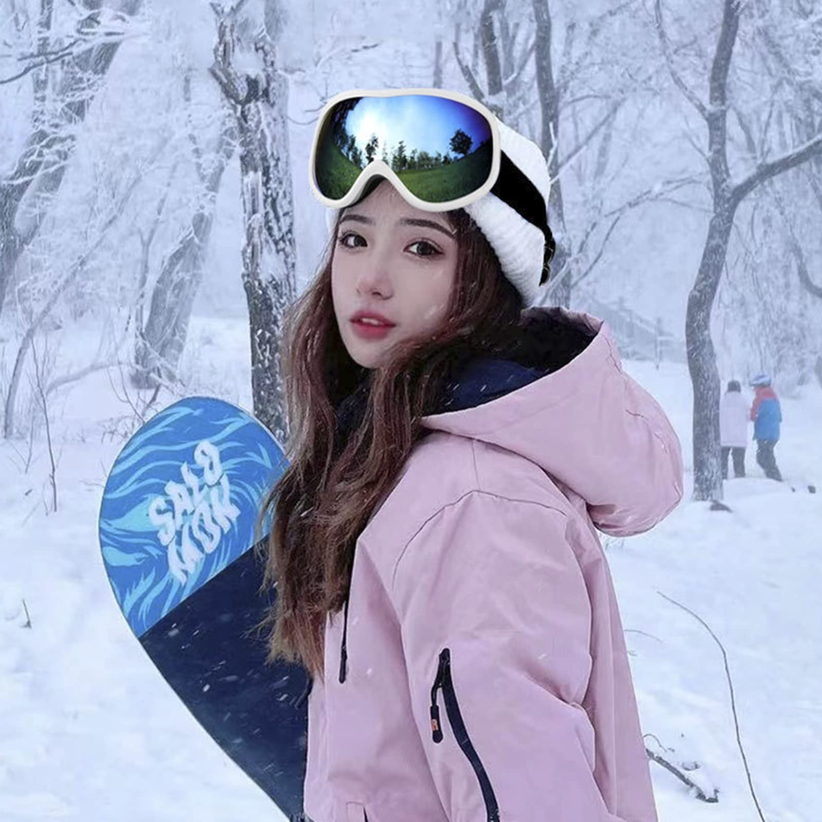 Gafas de Esquí OTG para Hombre Mujer, Máscara Gafas Esqui Snowboard Nieve Espejo Anti Niebla Protección UV, Gafas de Motocross para Ciclismo, Montañismo, Escalada