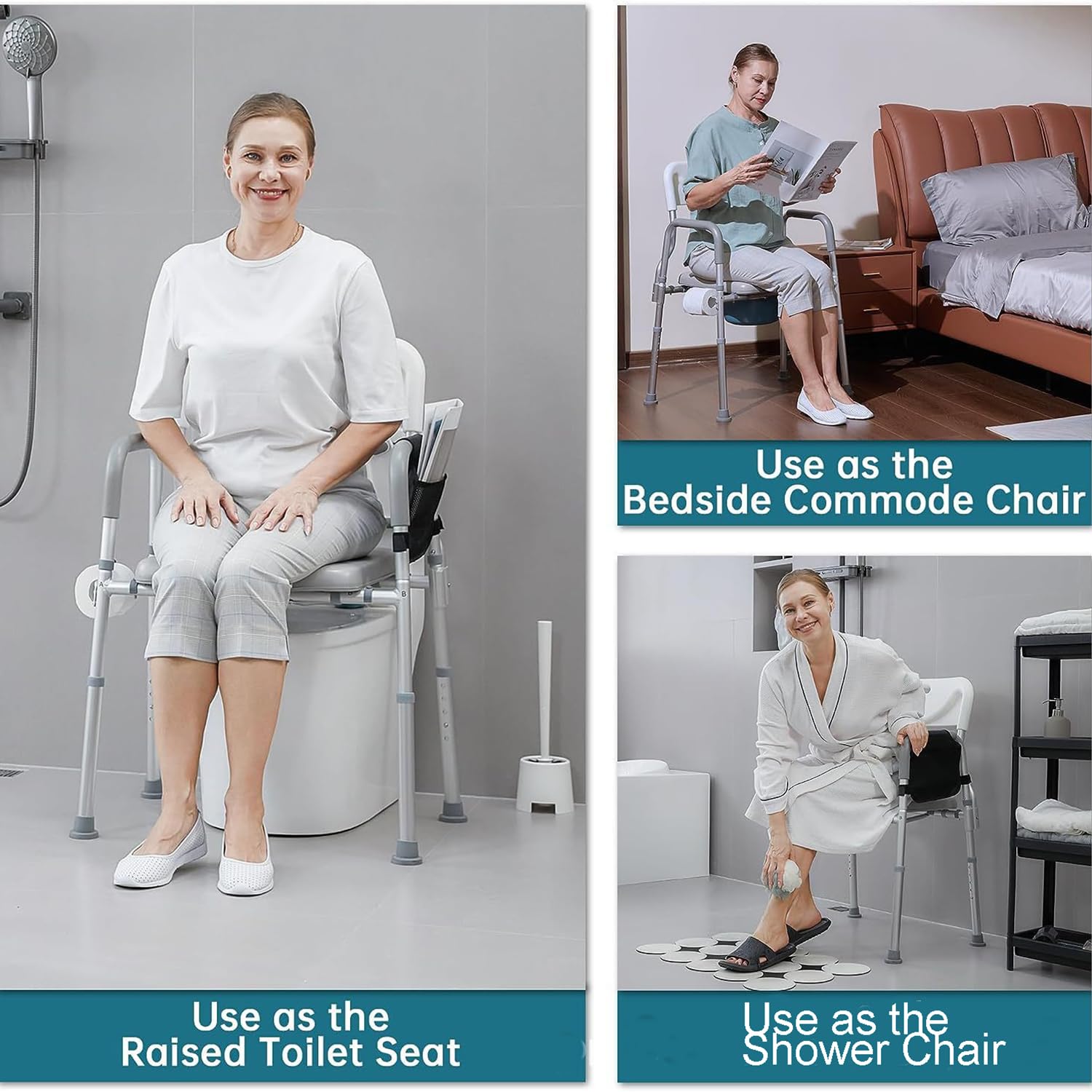 HEYOUTH Barra bagno disabili,Maniglie WC,Supporti Bagno per Disabili,Braccioli per wc,Sostegno per Wc,regolabile in altezza,Supporto WC per Anziani,Si adatta a qualsiasi toilette