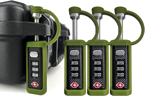 Miniatura 8 de Paquete de 4 cerraduras rígidas para rifles aprobadas por la TSA para armas de fuego, fundas de viaje para pistolas duras, fundas de viaje para
