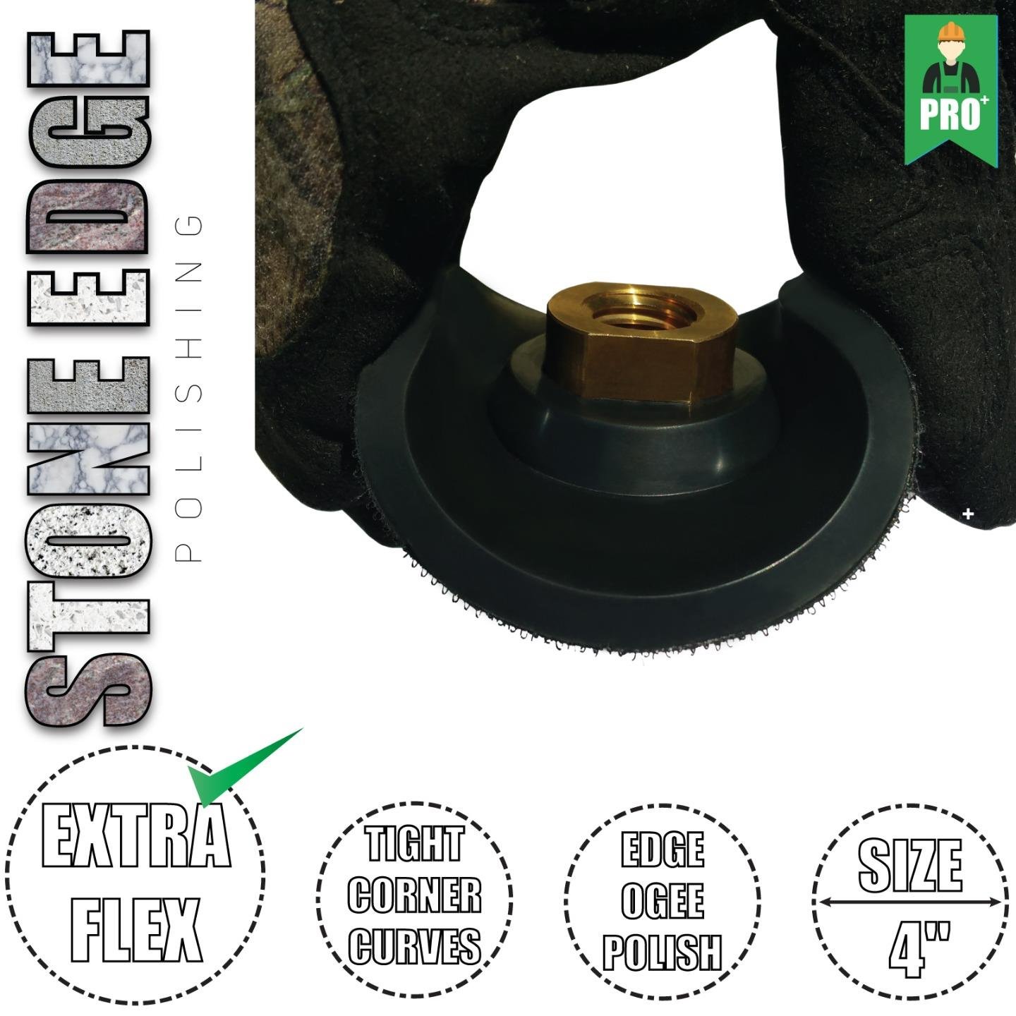 Stadea RBP101P Rubber Backing Pad Extra Flexible Backer Pad for Edges, Tight Corner Polishing - Arbor 5/8