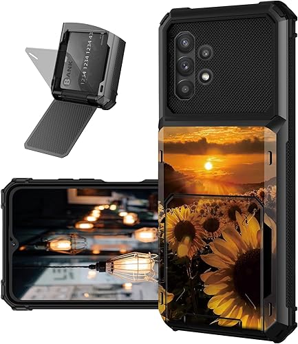 Miniatura 34 de Funda tipo cartera para Samsung Galaxy A32 5G con ranura para tarjetero, funda con tapa híbrida de doble capa, resistente, a prueba de golpes, funda