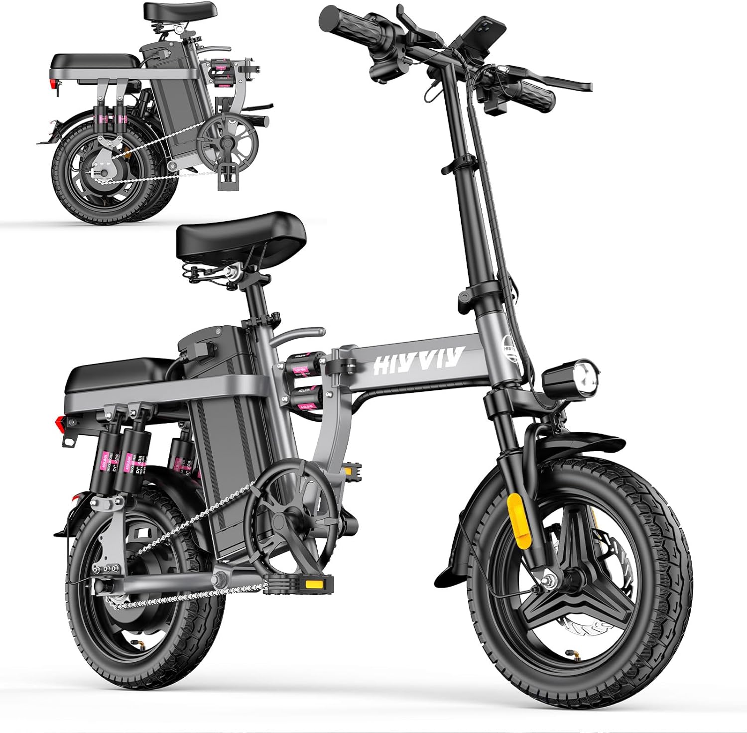 Foldable-Electric-Bike for Adults, Folding-E-Bike with Peak700W Motor and 480Wh Battery, Max 25MPH and 25Miles, Mini-Electric-Bike and 10 Shock Absorber Lectric Ebike for Commuting