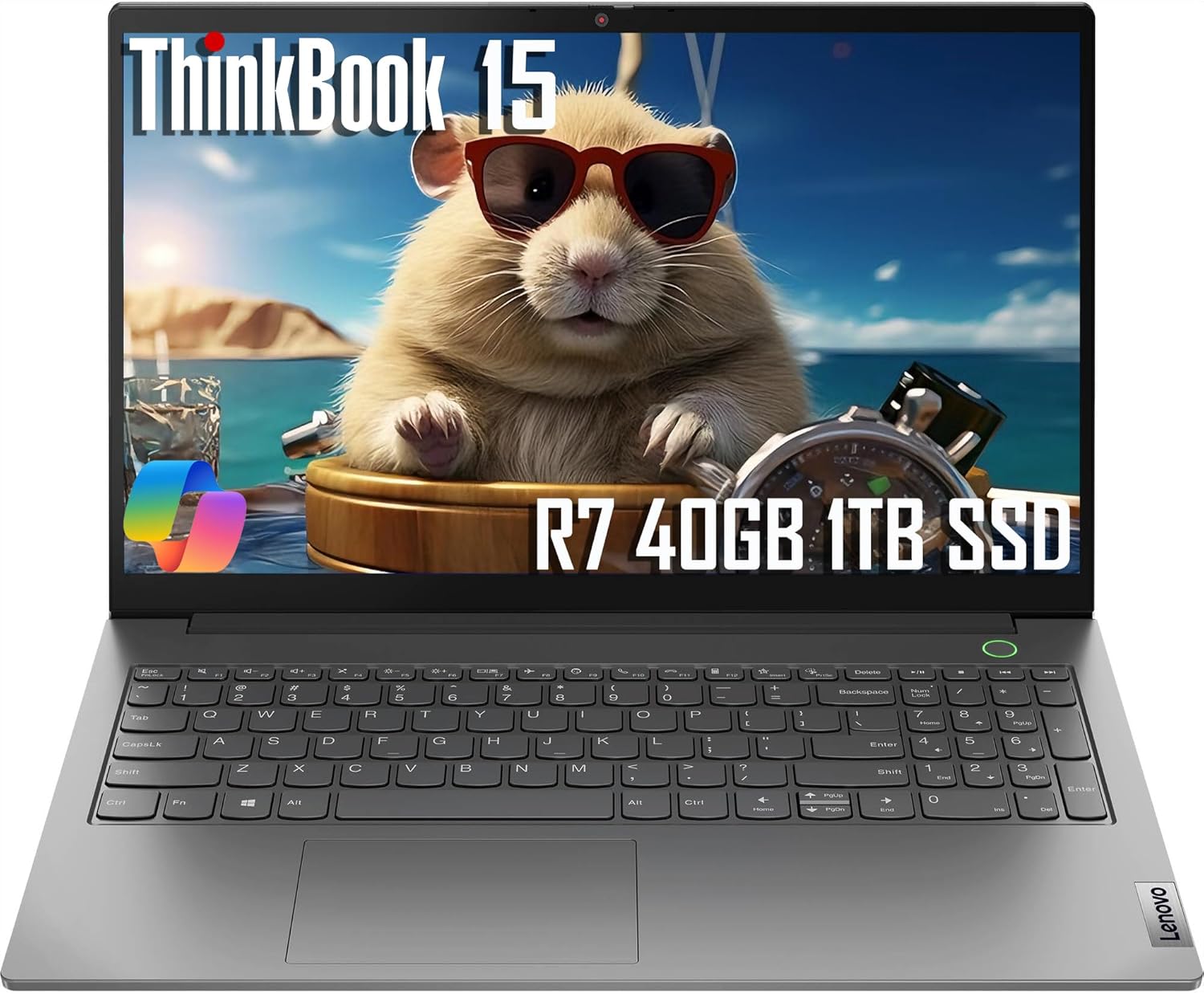 Lenovo ThinkBook 15 Business Laptop (15.6″ FHD Anti-Glare, 40GB RAM, 1TB SSD, AMD Ryzen 7 5825U (> Intel i7-1255U)) Fingerprint, 1080p Webcam, Military Grade, Ethernet, Wi-Fi, Win 11 Pro w/Copilot