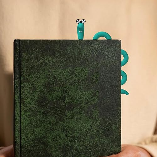 Miniatura 4 de Wally The Bookworm - Marcadores de clip para niños, estudiantes, mujeres y hombres, bonito marcapáginas y soporte de página, idea de regalo única