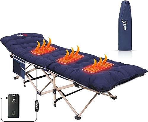 Nice C Cuna de campamento, catres con calefacción para campamento, catres para adultos, cama de cuna, cuna plegable, colchón térmico, bolsa de