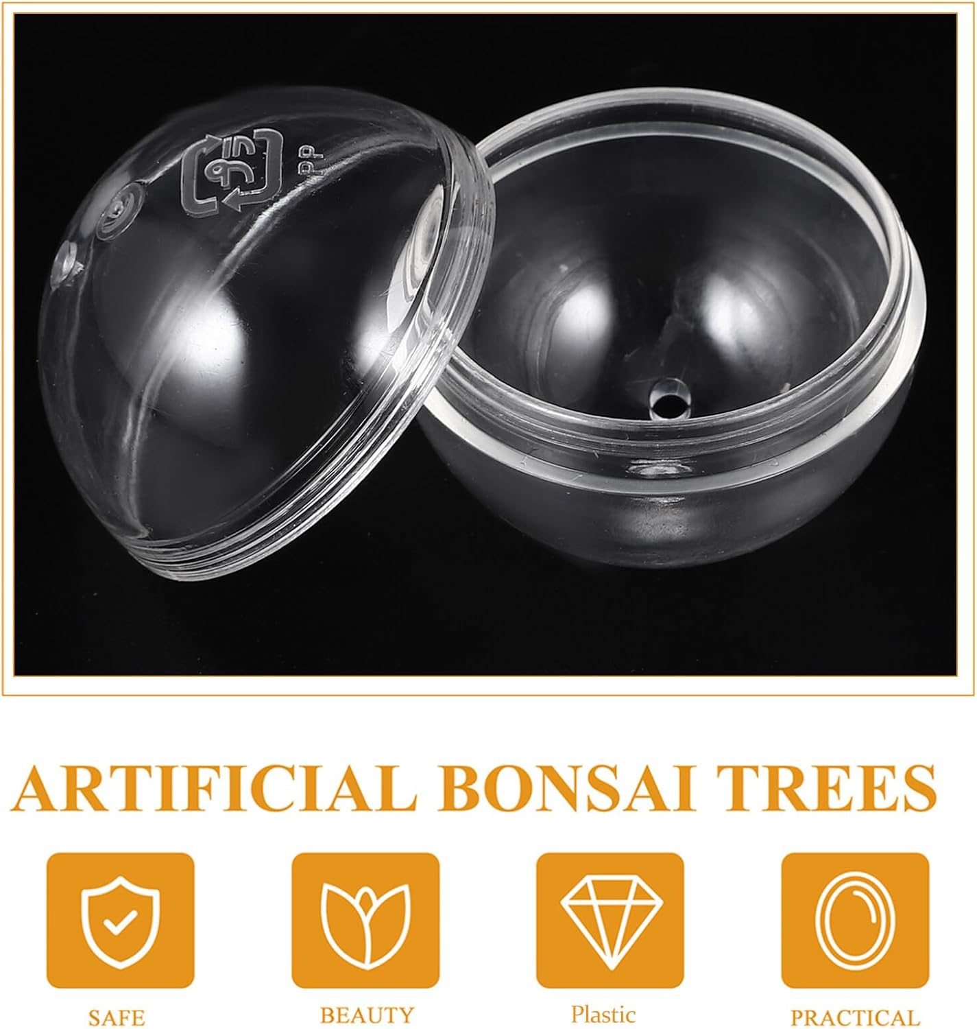 HOMSFOU 10-Pack Clear 1.25 Inch Fillable Round Capsules Plastic Balls for Vending Machines Party Favors Candy Storage Containers - Image 6