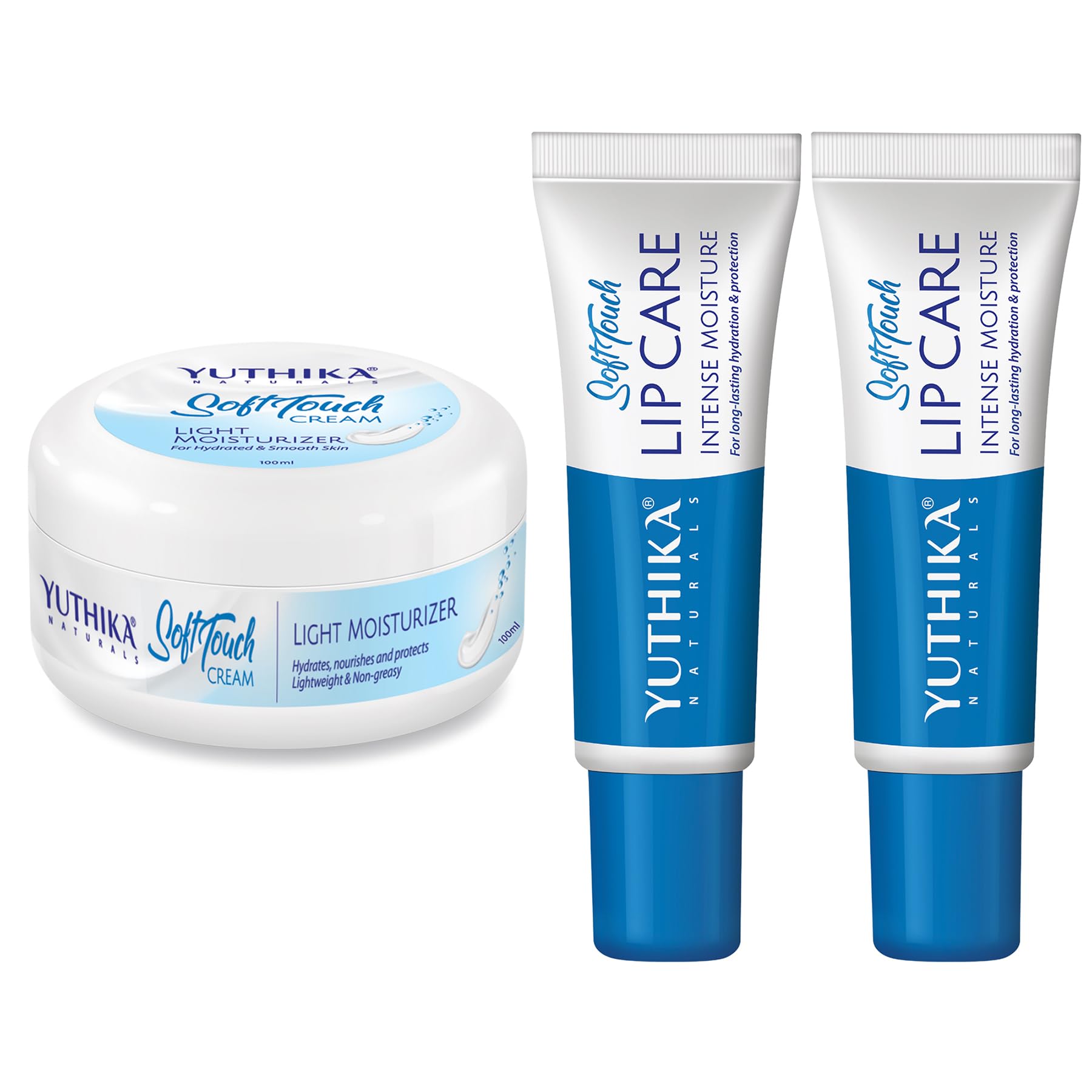 Yuthika Naturals Soft Touch Face Cream, Light Moisturizer, 300ml with Lip Care Intense Moisture Tubes, 10g, Pack of 2-image-18