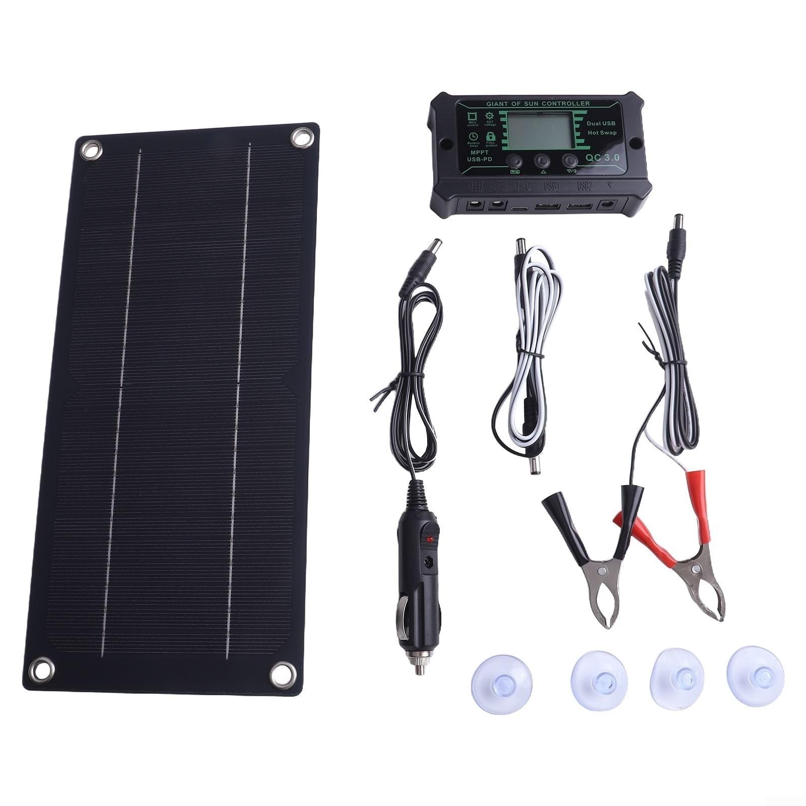 600W Solarpanel Kit, 18V Monokristallines Tragbares Solarladegerät mit Controller, Faltbares Wetterfestes Design für Wohnmobil/Wohnwagen/Camping, 100A Solaranlage